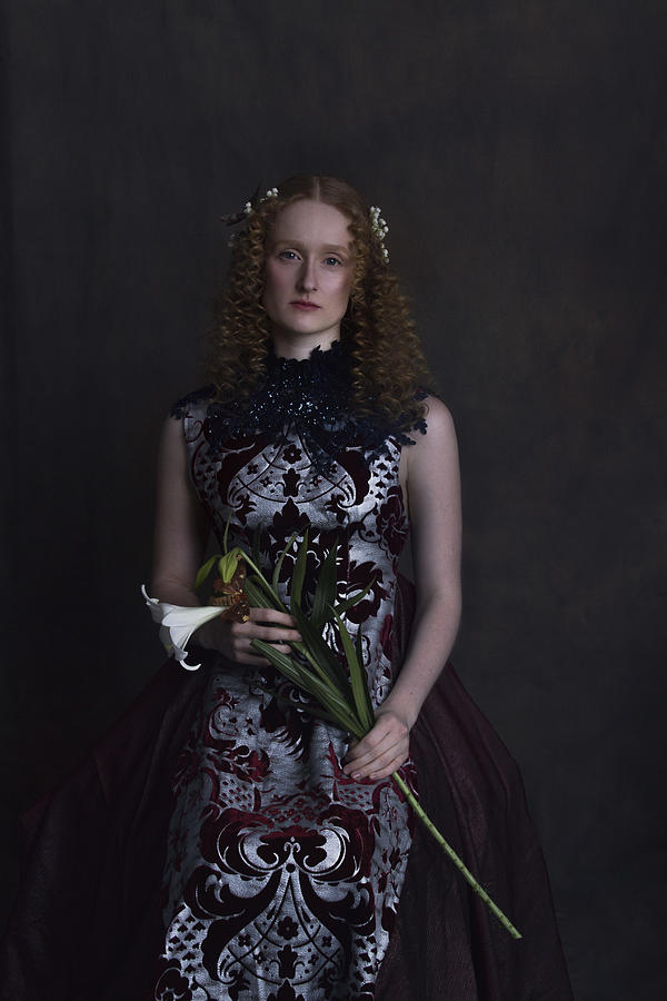 Portrait of female in style of classic renaissance style painting #2 Photograph by Rachel Thalia Fisher