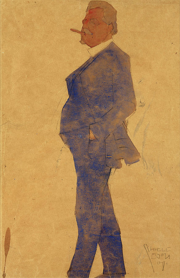 Egon Schiele Painting - Portrait of Leopold Czihaczek #2 by Egon Schiele