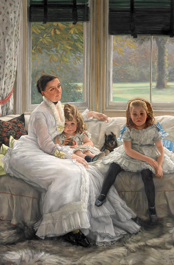 Portrait Painting - Portrait of Mrs Catherine Smith Gill and Two of her Children  #2 by James Tissot