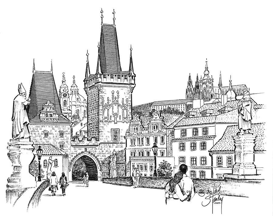 Prague, Czechia #1 Drawing by John Paul Stanley