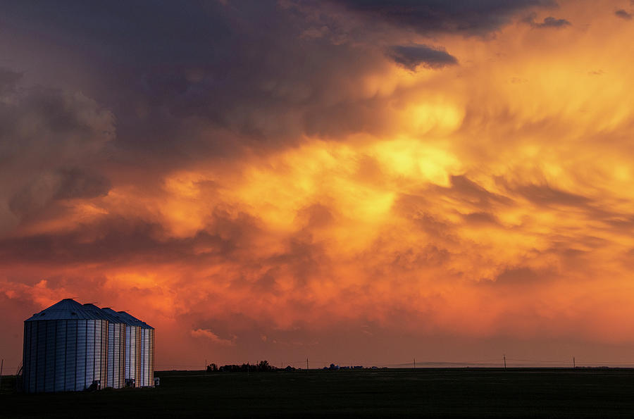 Prairie Storm Clouds Sunset Photograph