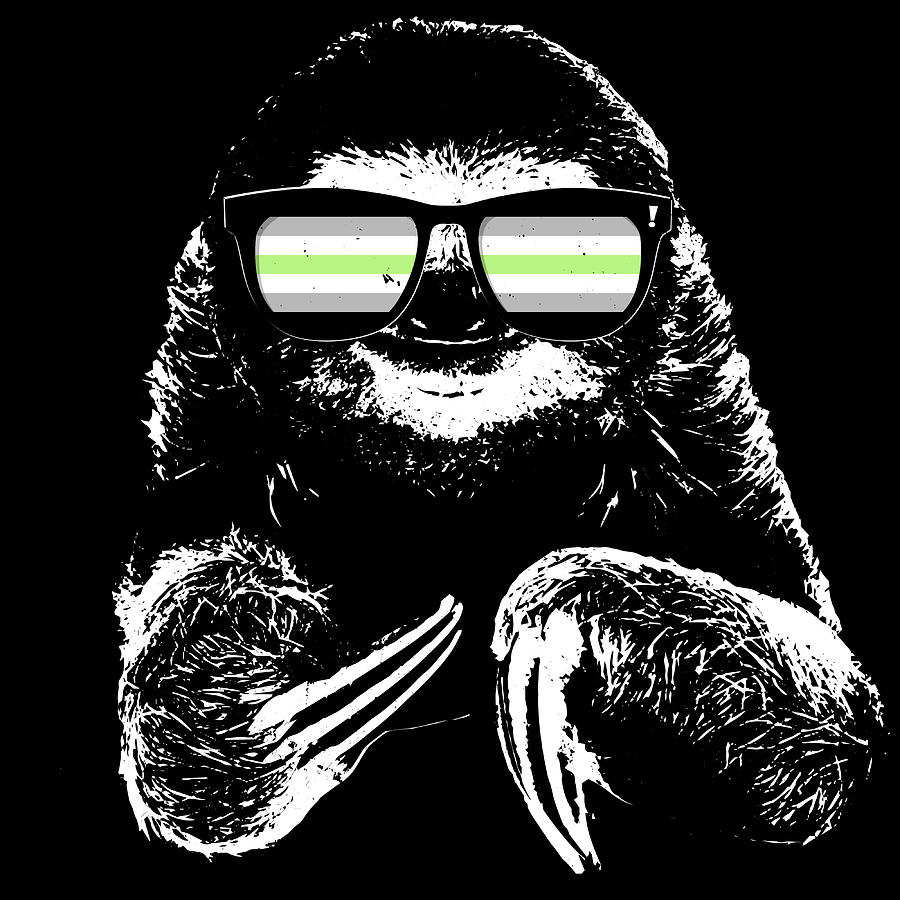 Pride Sloth Agender Flag Sunglasses Digital Art By Patrick Hiller