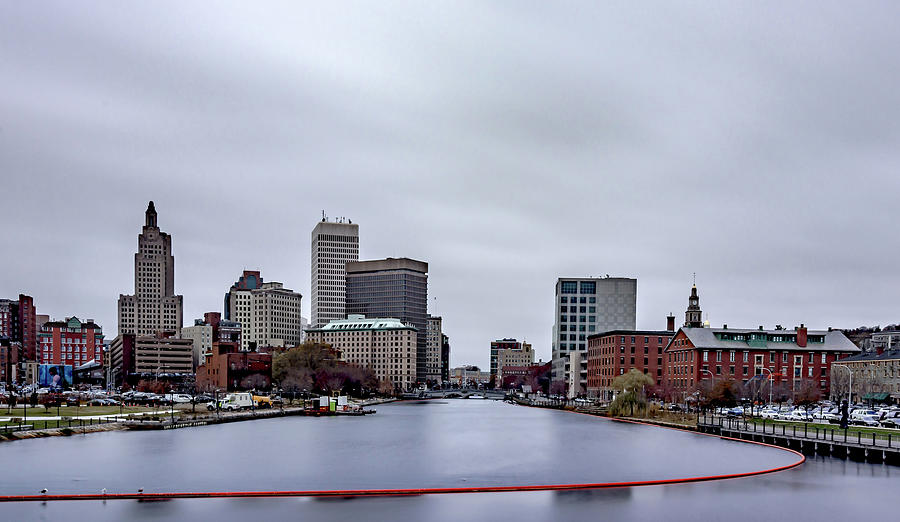 Providence Rhode Island Skyline On A Cloudy Gloomy Day #2 Photograph by Alex Grichenko