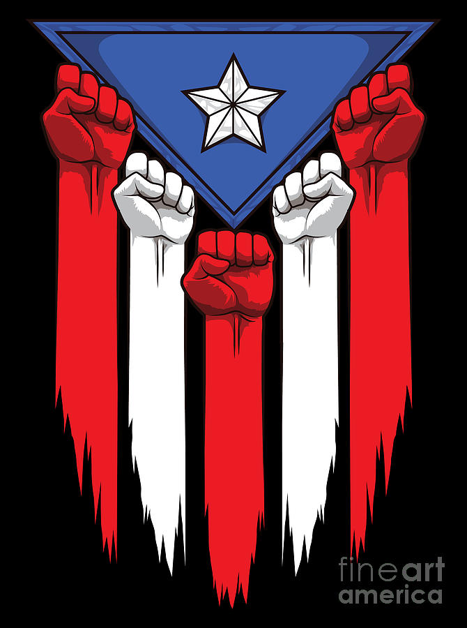 PR Flag Brush Style Puerto Rico Flag Poster by Mister Tee - Pixels