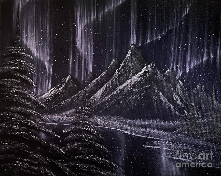 Purple Northern Lights Painting by Jessica Mason - Fine Art America