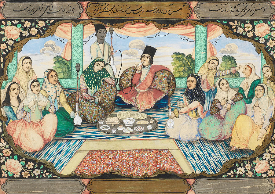 QAJAR PAINTINGS DEPICTING PREPARATIONS BEFORE A WEDDING, THE CEREMONY, AND ITS AFTERMATH Persia, sec #2 Painting by Artistic Rifki