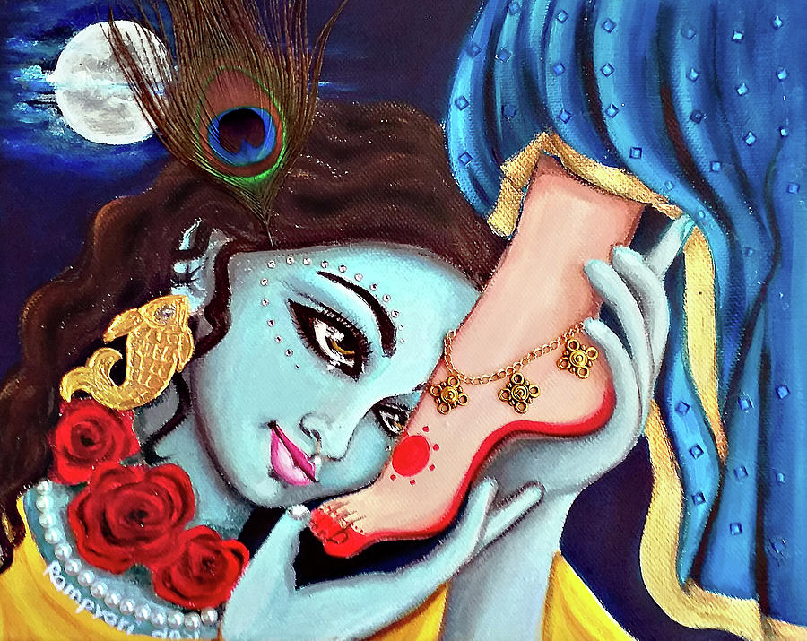 Radha Krishna Painting by From Rampyari's Heart - Pixels