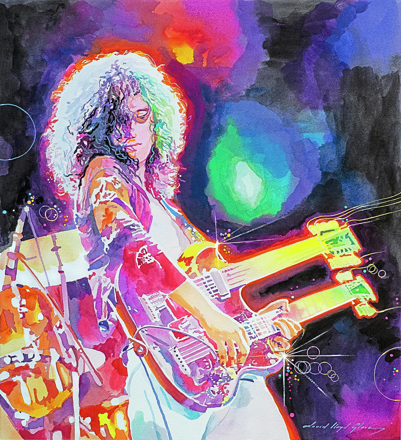 Rain Song Jimmy Page #2 Painting by David Lloyd Glover
