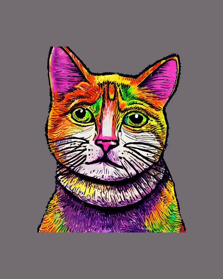 Rainbow Cat Artwork Digital Art by Ervina Anandhita - Fine Art America