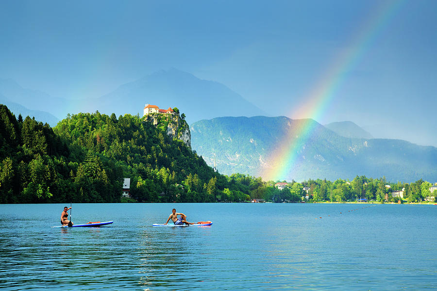 Rainbow over Lake Bled #2 Photograph by Ian Middleton