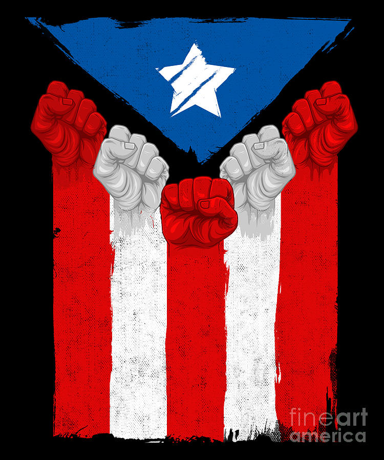 Raised Fists For Puerto Rico Boricua Flag Digital Art by Mister Tee ...