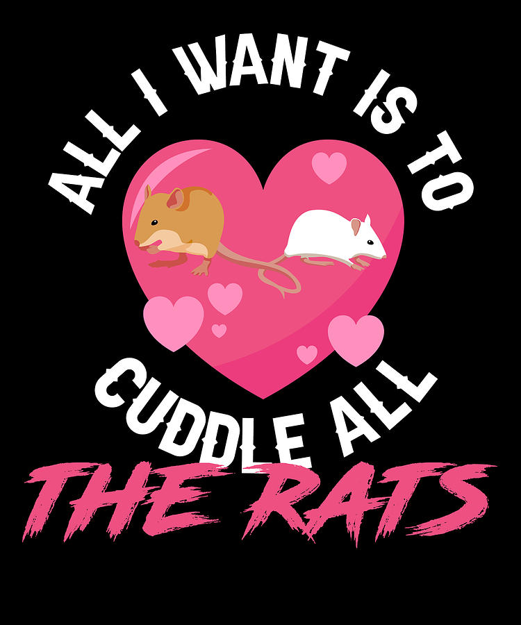 Mouse Digital Art - Rat Cuddling Rodent Cuddle Rat Lovers #2 by Toms Tee Store