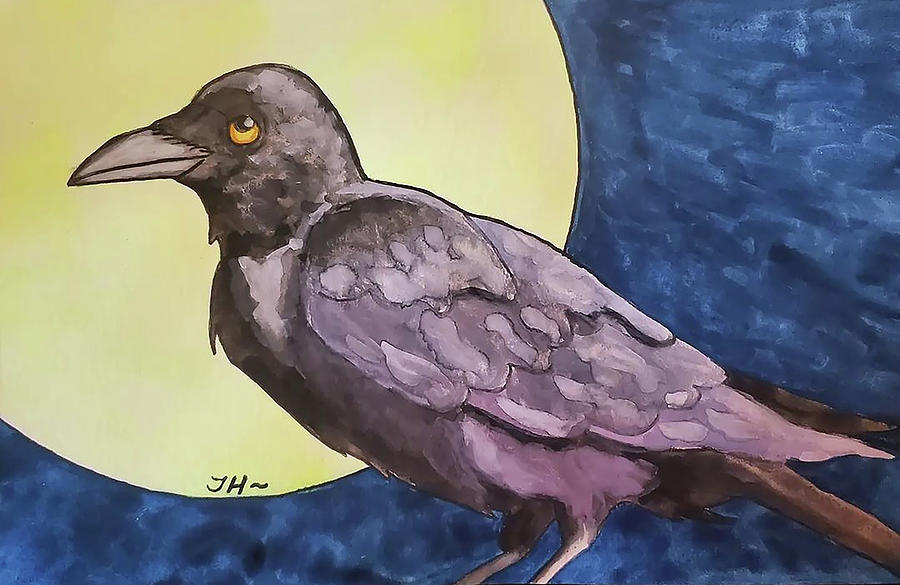 Raven #3 Painting by Jean Haynes