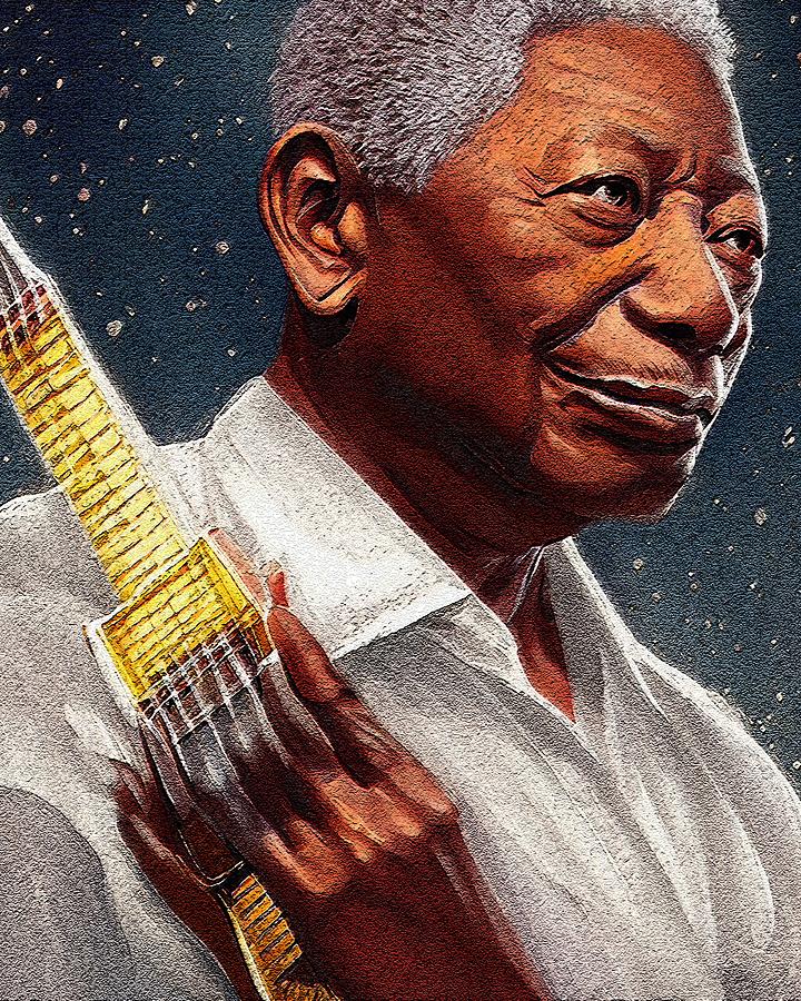 Realistic Portrait Of B B King Digital Art By Edgar Dorice - Fine Art ...