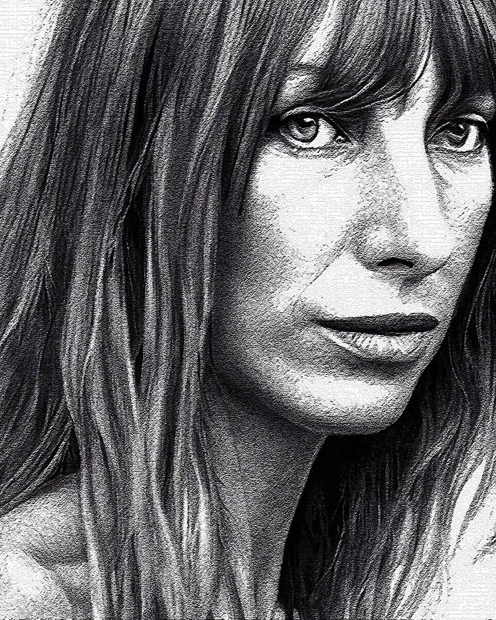 Realistic Portrait Of Jane Birkin Digital Art by Edgar Dorice - Fine ...