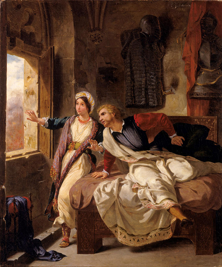 Rebecca and the Wounded Ivanhoe #3 Painting by Eugene Delacroix