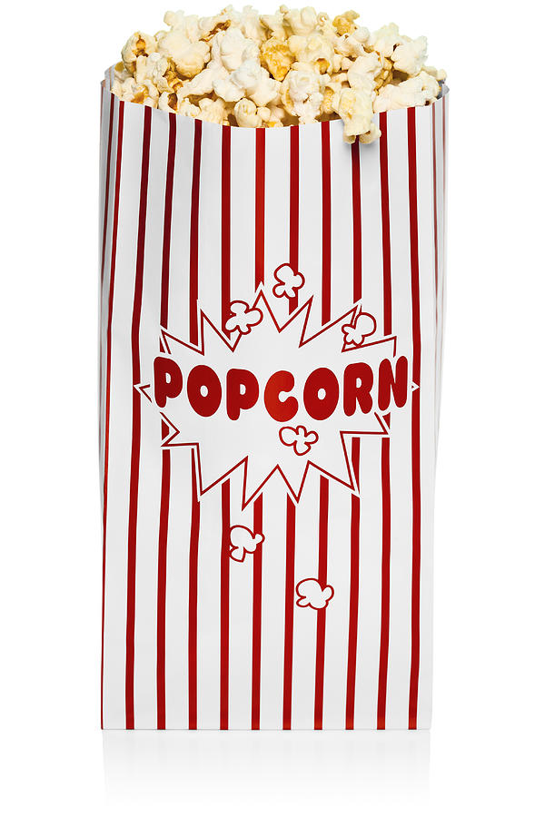 Red and white stripped bag of popcorn #2 Photograph by Creative Crop