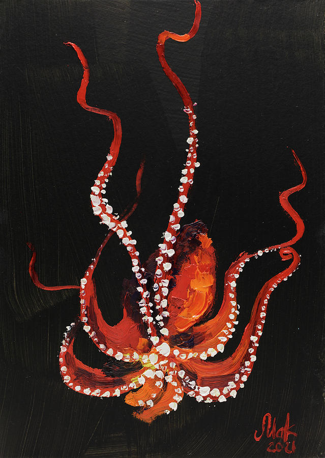 Red Octopus Painting by Nataly Mak - Fine Art America