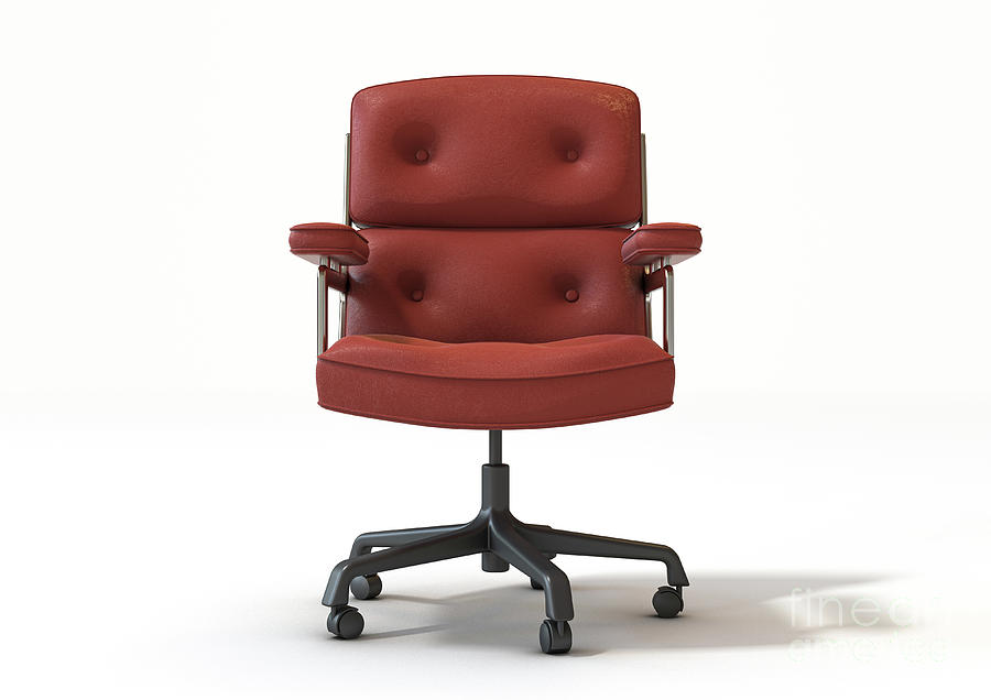 Red Office Chair Digital Art
