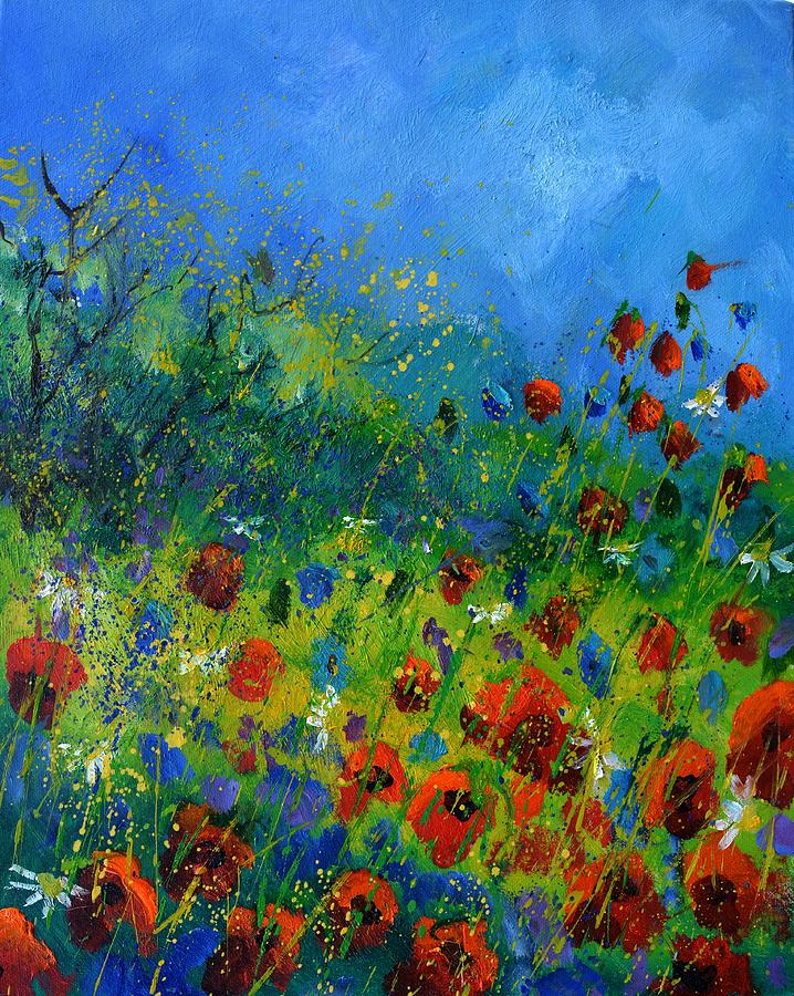 Red poppies  #2 Painting by Pol Ledent