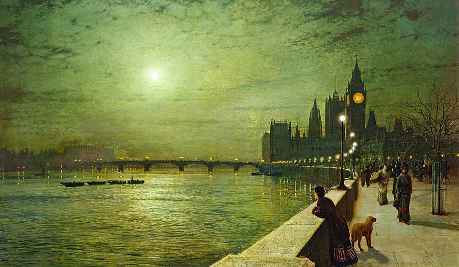 Westminster Painting - Reflections On The Thames, Westminster #2 by Mountain Dreams