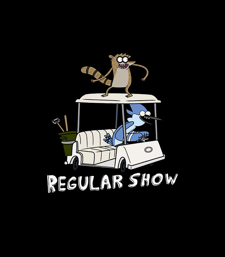 Regular Show Mordecai and Rigby Golf Cart Digital Art by Thanh Nguyen