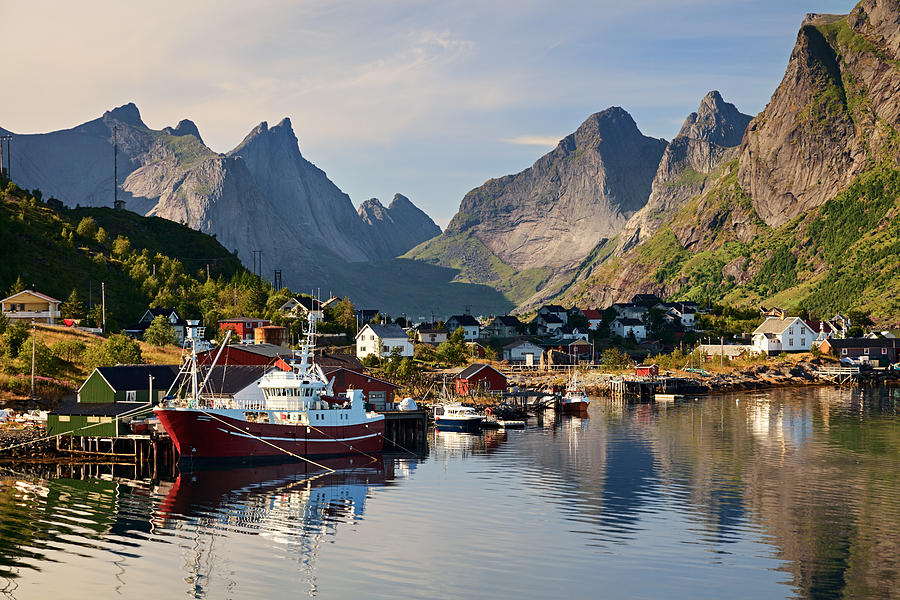 Reine, picturesque Norwegian fishing village in Lofoten Islands #2 Photograph by Rusm