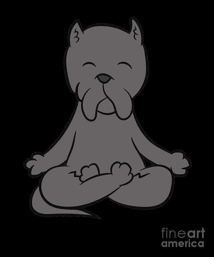 Relaxing Italian Mastiff Cane Corso Dog Yoga Digital Art by EQ Designs ...