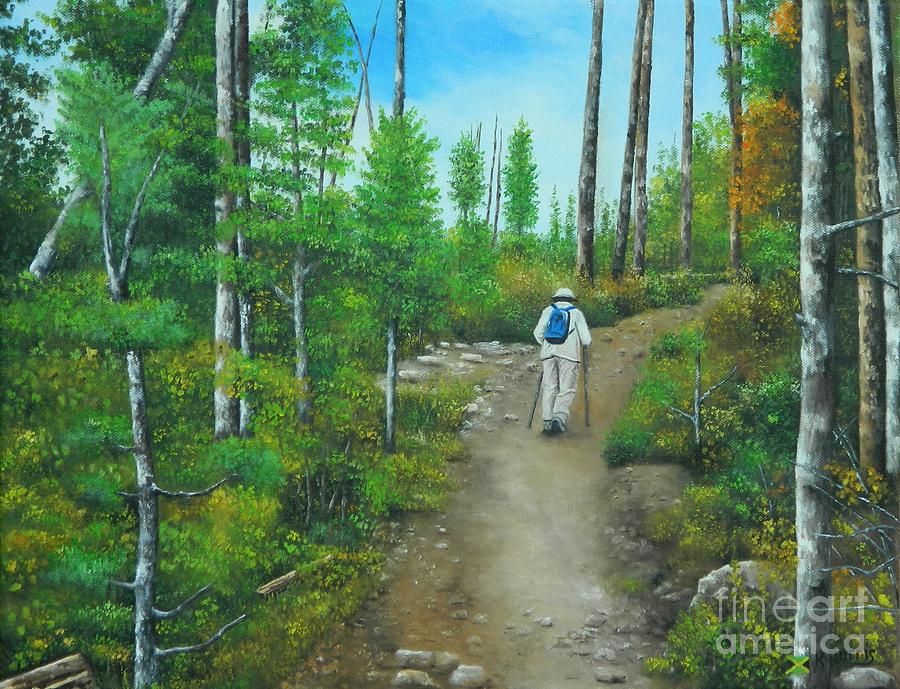 Hiking On The Trail Painting by Kenneth Harris