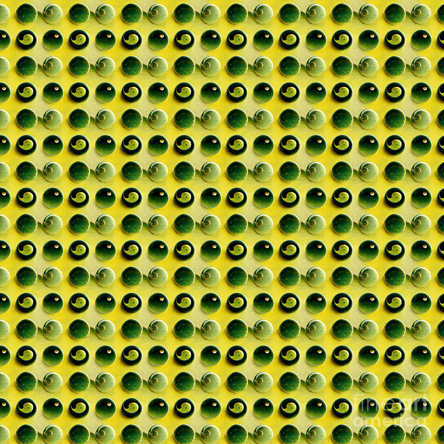 Retro Bubbles Yellowgreen Digital Art