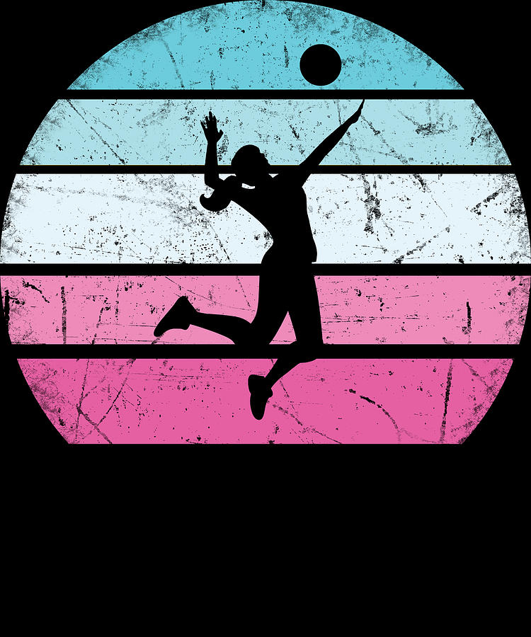 Retro Womens Beach Volleyball Digital Art by Michael S