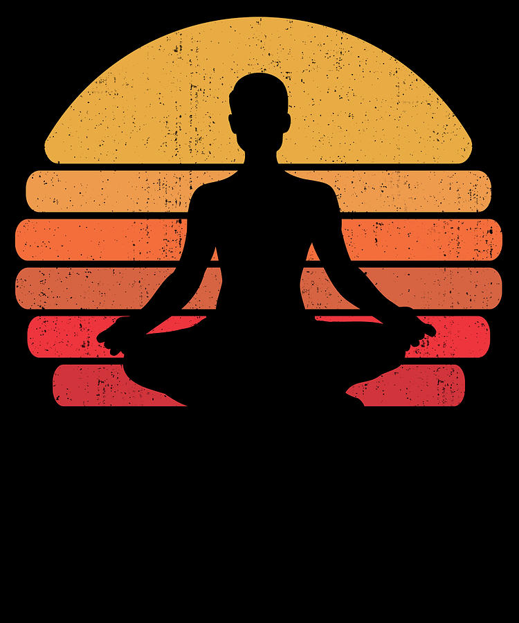 Retro Yoga Instructor Vintage Yogi Zen Meditation Digital Art by ...