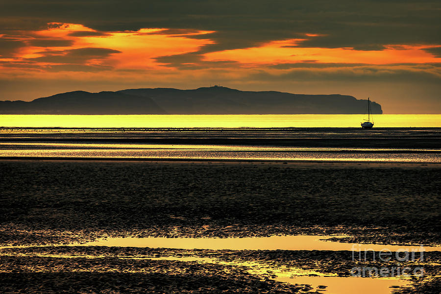 Sunset Photograph - Rhyl Beach Sunset Wales #2 by Adrian Evans