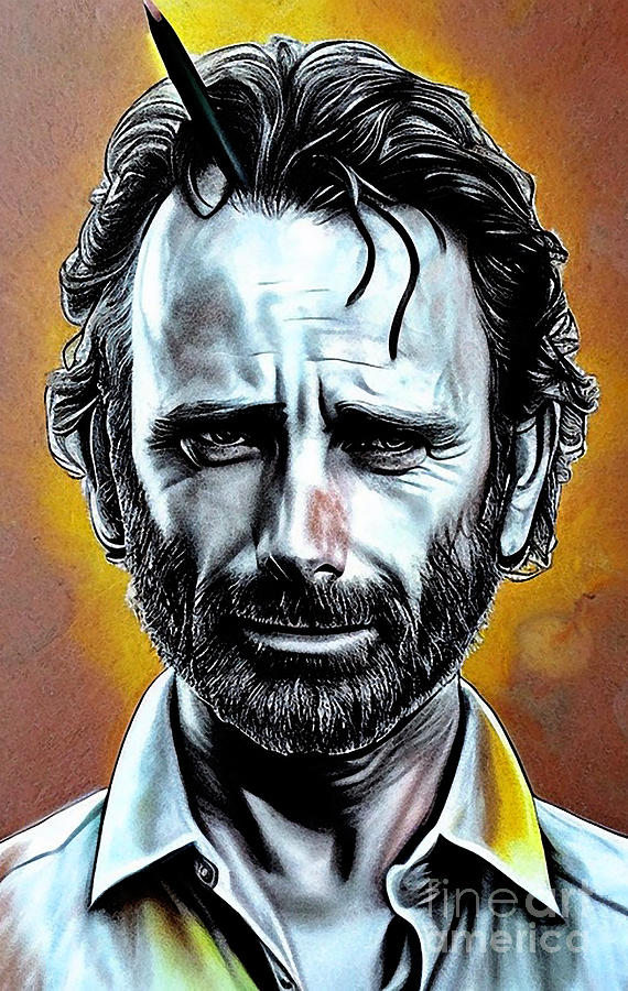 Rick Grimes Actor Mixed Media by Lisa Von - Fine Art America