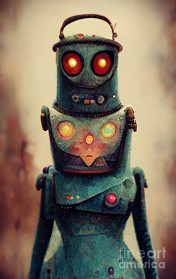 Robot Digital Art - Robot granny #3 by Sabantha