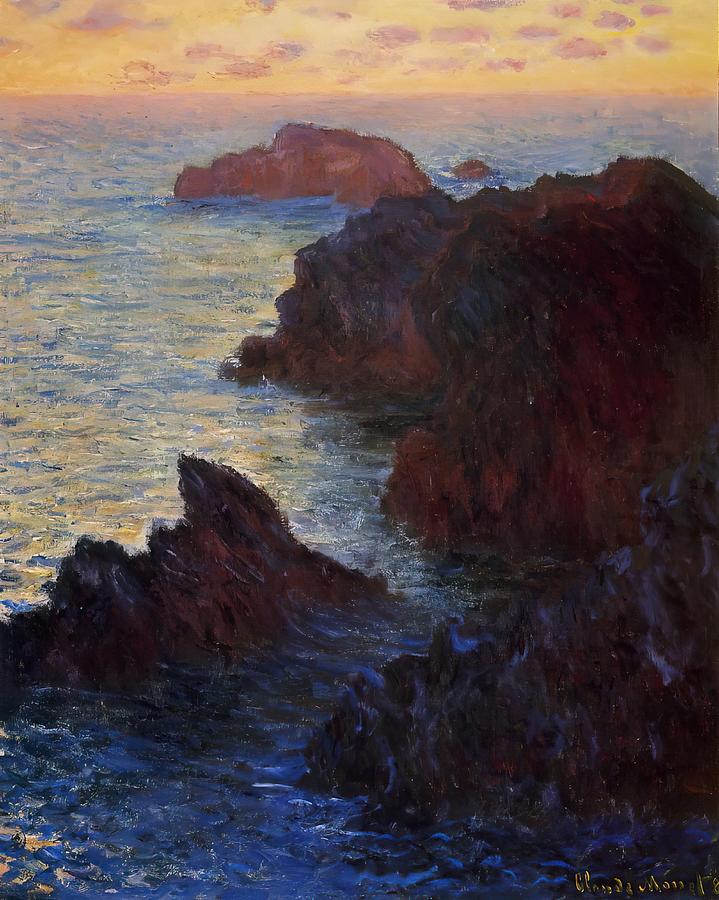 Rocky Point at Port-Goulphar Painting by Claude Monet - Pixels