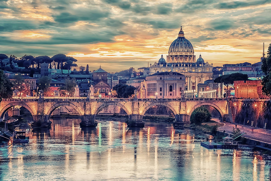 Sunset Photograph - Rome At Sunset #1 by Manjik Pictures