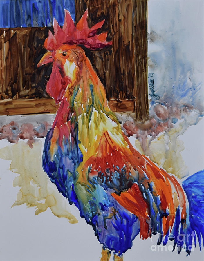 Rooster #2 Painting by Jyotika Shroff