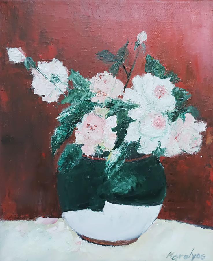 Still Life Painting - Roses,roses #2 by Maria Karalyos