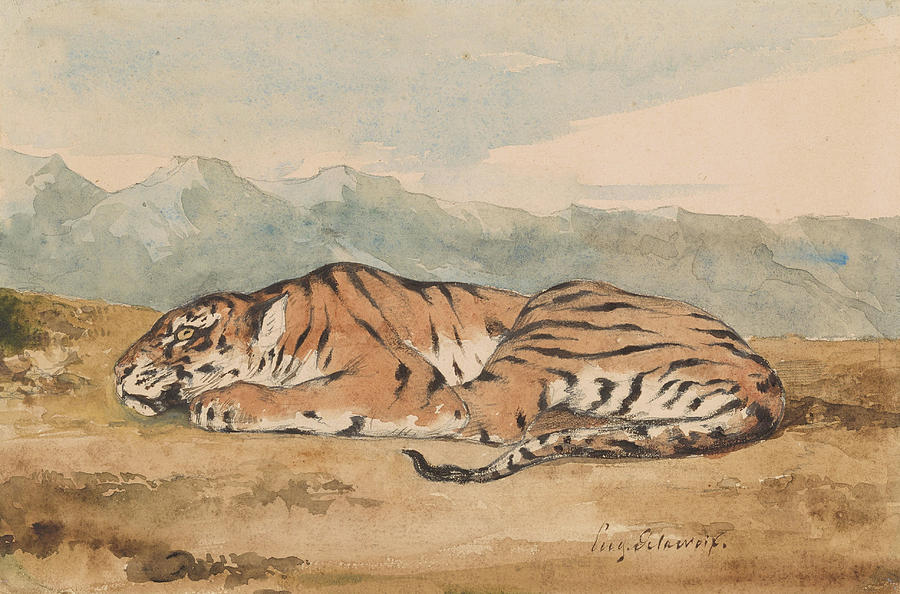 Animal Painting - Royal Tiger #2 by Eugene Delacroix