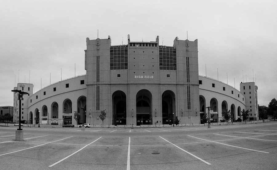 Ryan Field At Northwestern University In Black And White Photograph By ...