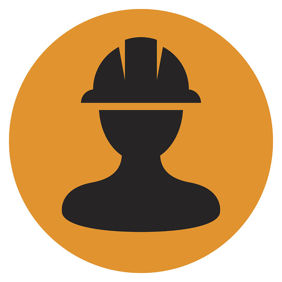 Safety Helmet Icon Drawing by Et-artworks