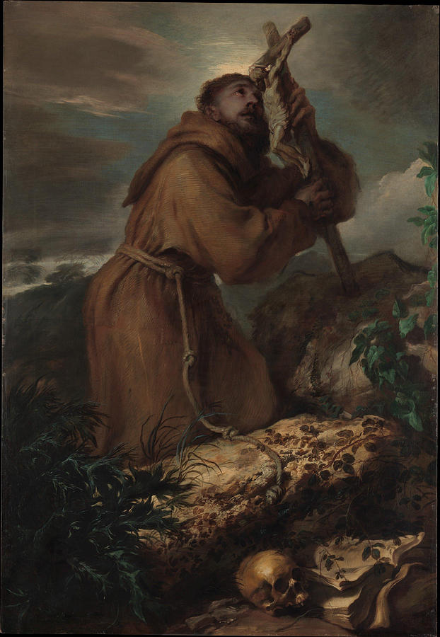 Giovanni Benedetto Castiglione Painting - Saint Francis in Ecstasy  #2 by Giovanni Benedetto Castiglione