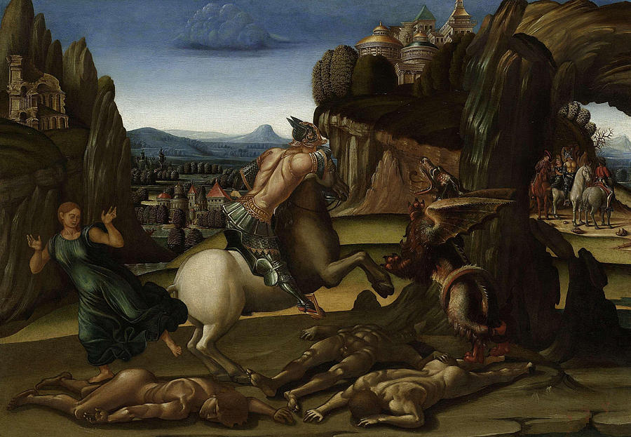 Luca Signorelli Painting - Saint George and the Dragon  #2 by Luca Signorelli