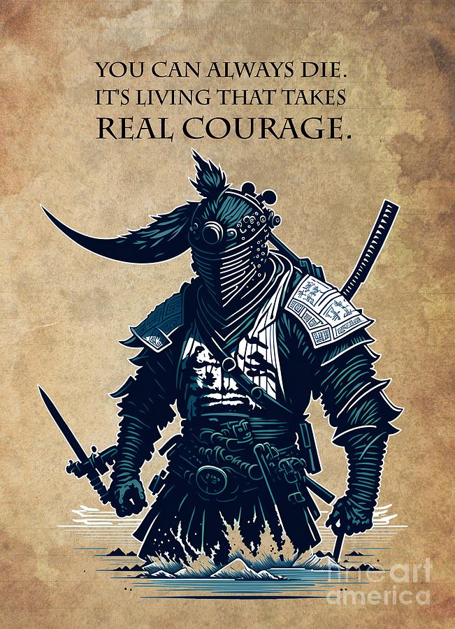 Samurai Quote,Original Artwork Drawing by Drawspots Illustrations ...