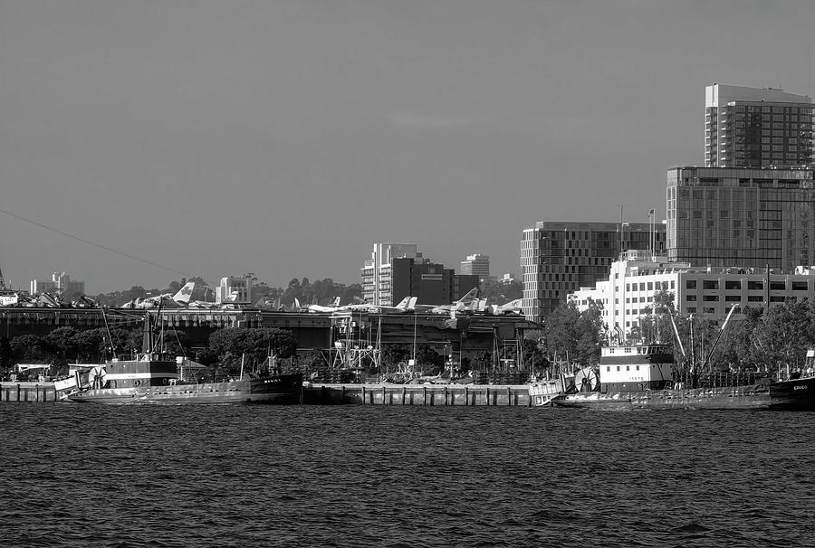 San Diego Bay in BW  #1 Photograph by Cathy Anderson