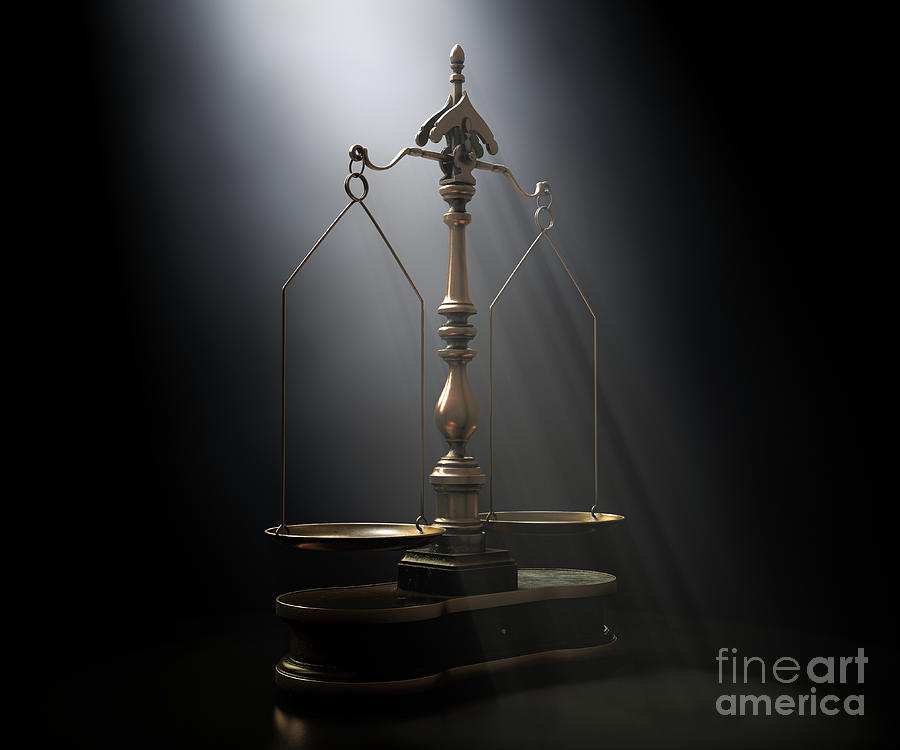 Vintage Digital Art - Scales Of Justice #2 by Allan Swart