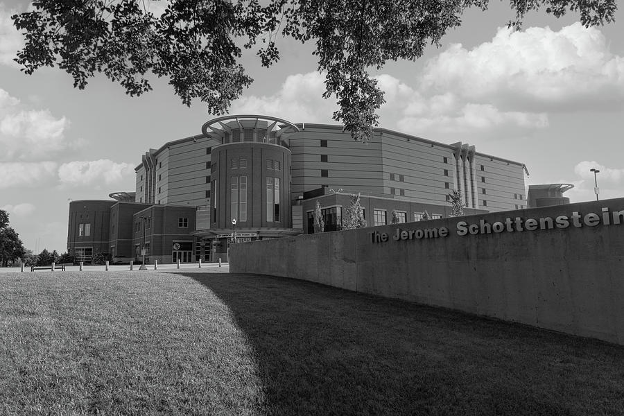 Schottenstein Center at Ohio State University in black and white #2 Photograph by Eldon McGraw