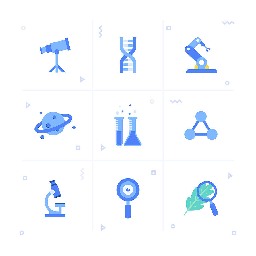 Science Icon Set #2 Drawing by Enis Aksoy