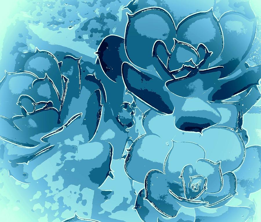 Sea Green Desert Roses #2 Digital Art by Loraine Yaffe